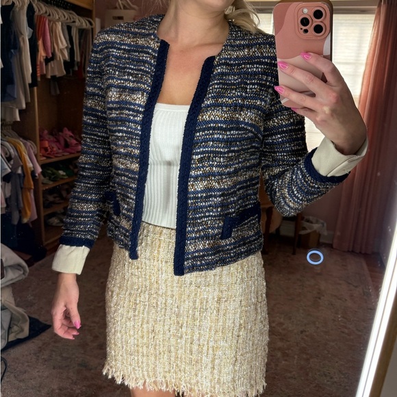 SHEIN Cream Tweed Skirt - Picture 6 of 11